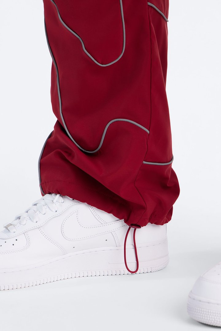 Straight Futuristic Mode Track Pant - Red