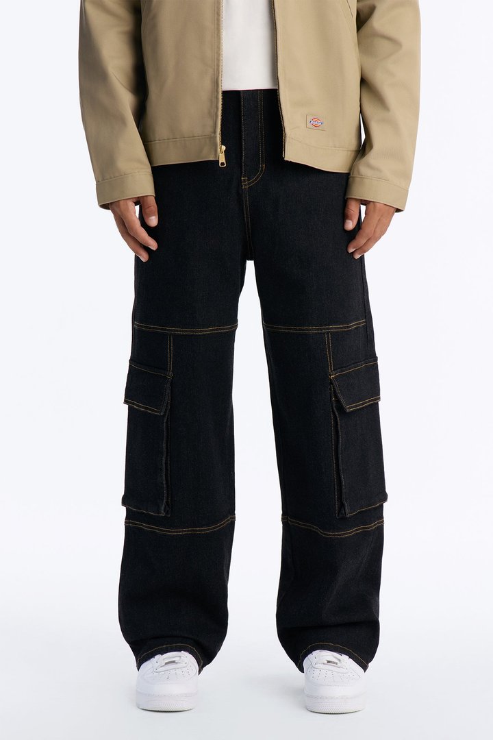 Raw Selvedge Barrel Cargo Jean - Black