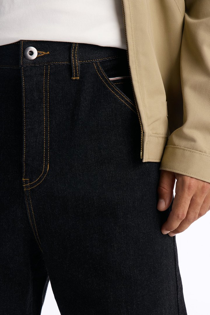 Raw Selvedge Barrel Cargo Jean - Black