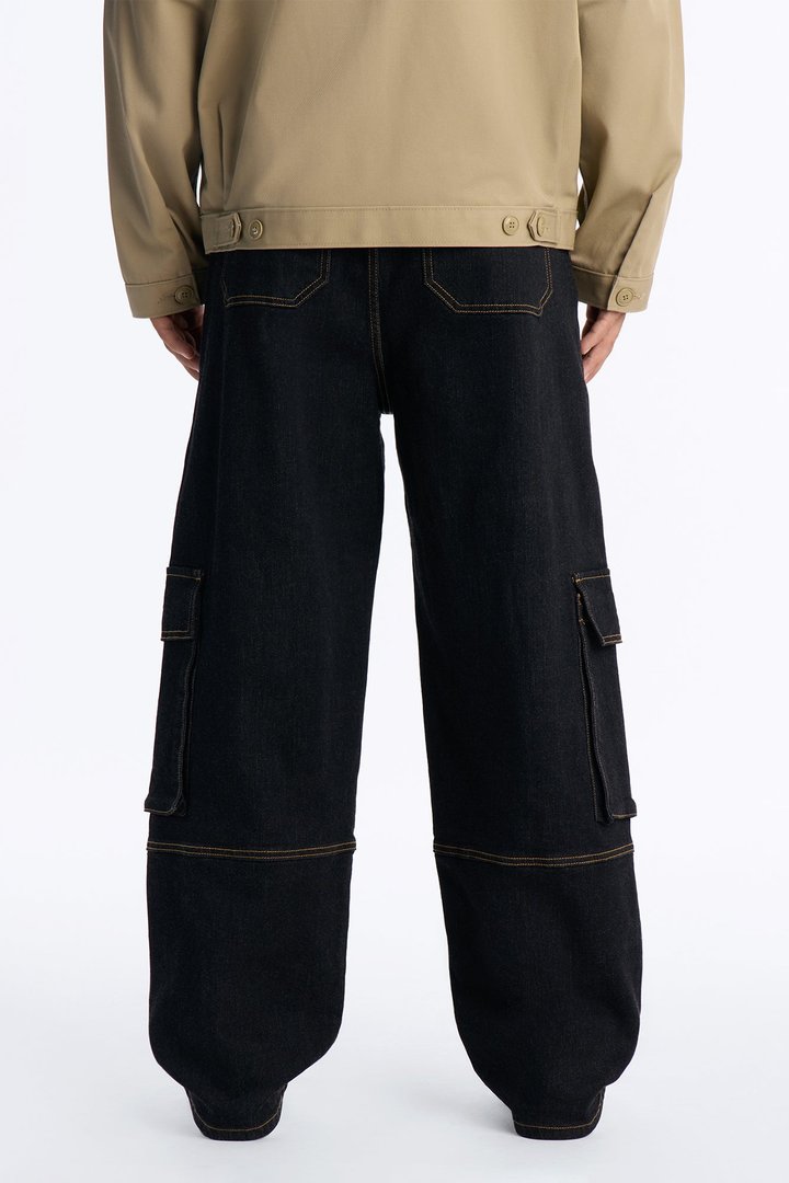 Raw Selvedge Barrel Cargo Jean - Black