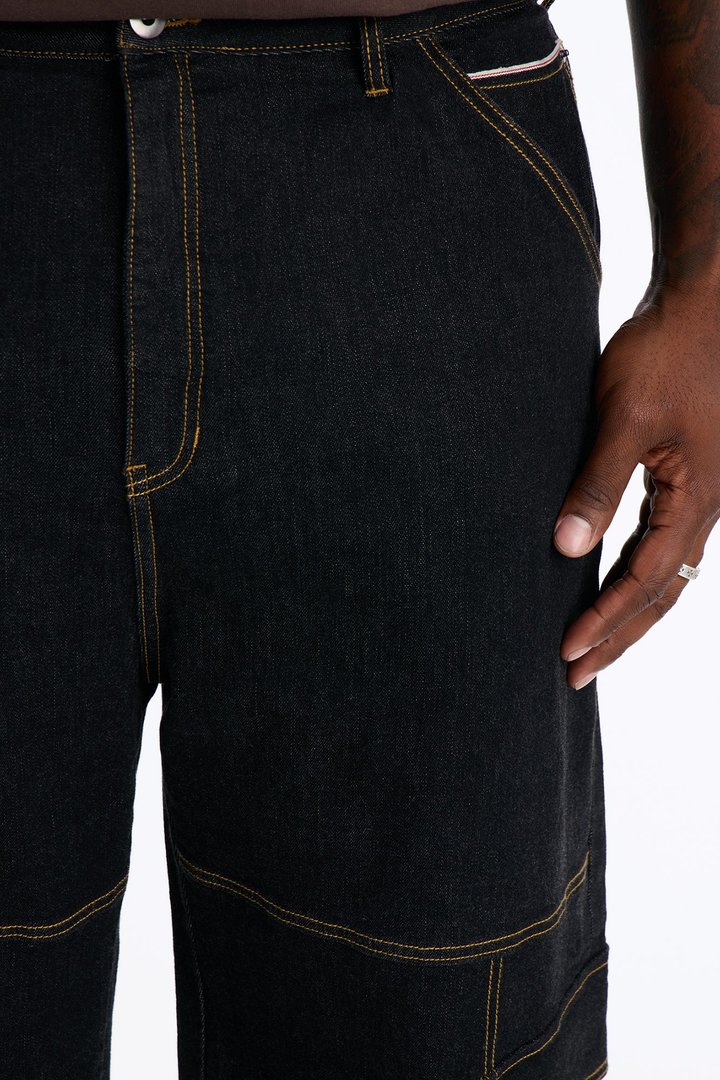 Raw Selvedge Barrel Cargo Jean - Black