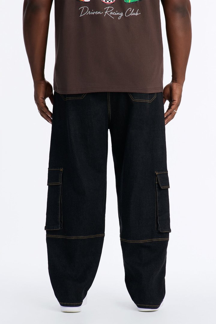 Raw Selvedge Barrel Cargo Jean - Black