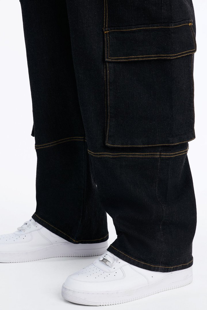 Raw Selvedge Barrel Cargo Jean - Black