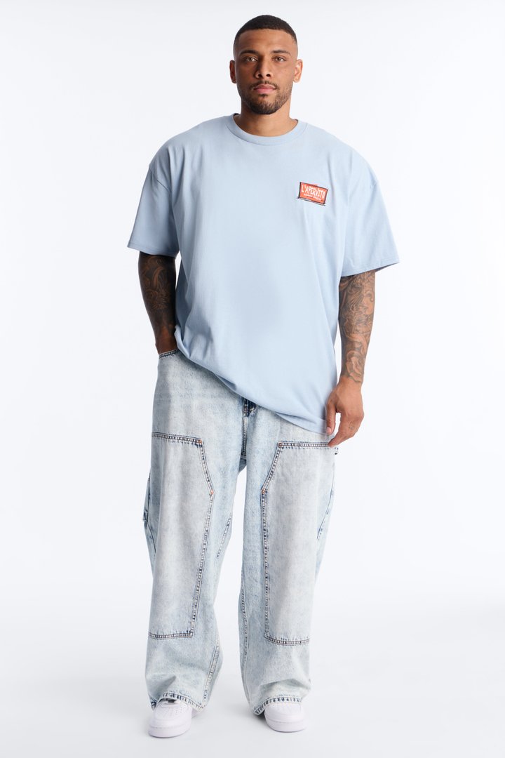 Baggy Double Knee Jean - Light Blue Wash