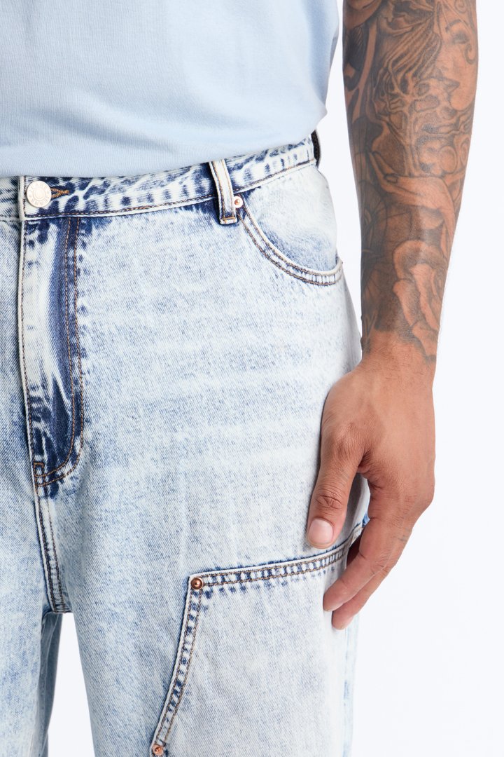 Baggy Double Knee Jean - Light Blue Wash