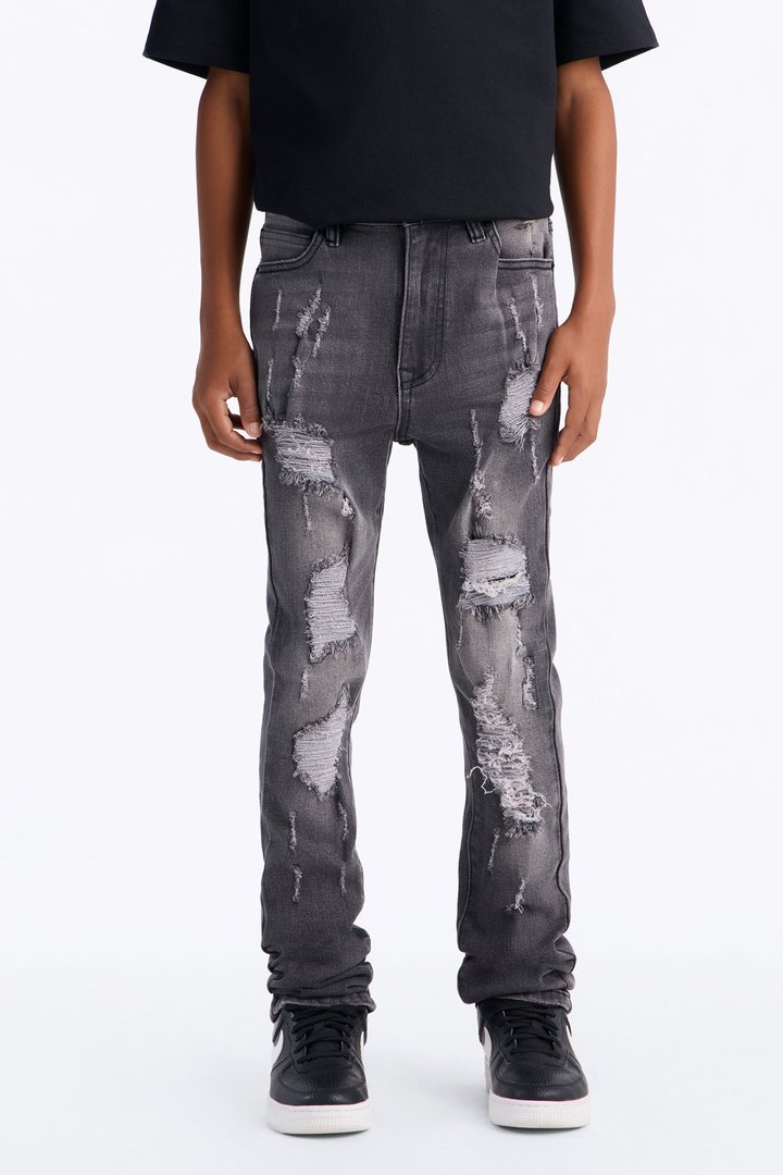 Mini Ready To Unwind Stacked Skinny Jeans - Black Wash