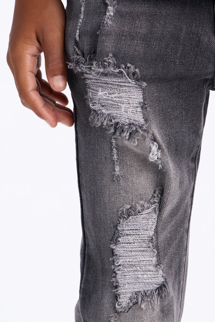 Mini Ready To Unwind Stacked Skinny Jeans - Black Wash