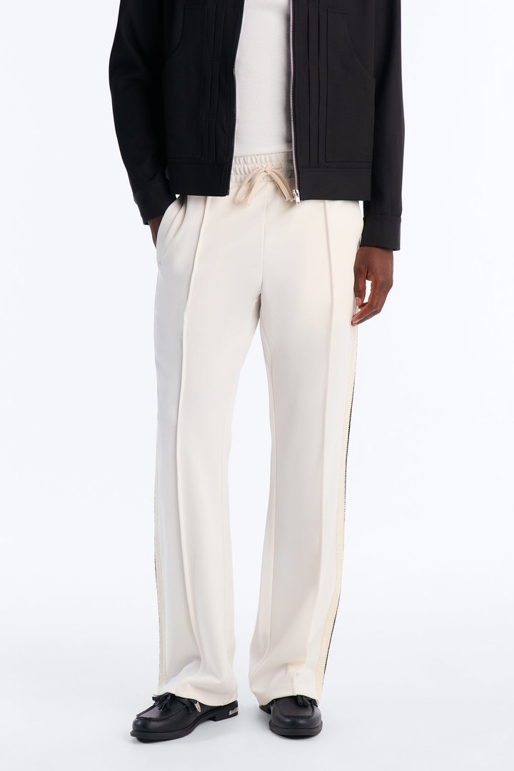 Dennis Slim Flare Track Pant - Cream