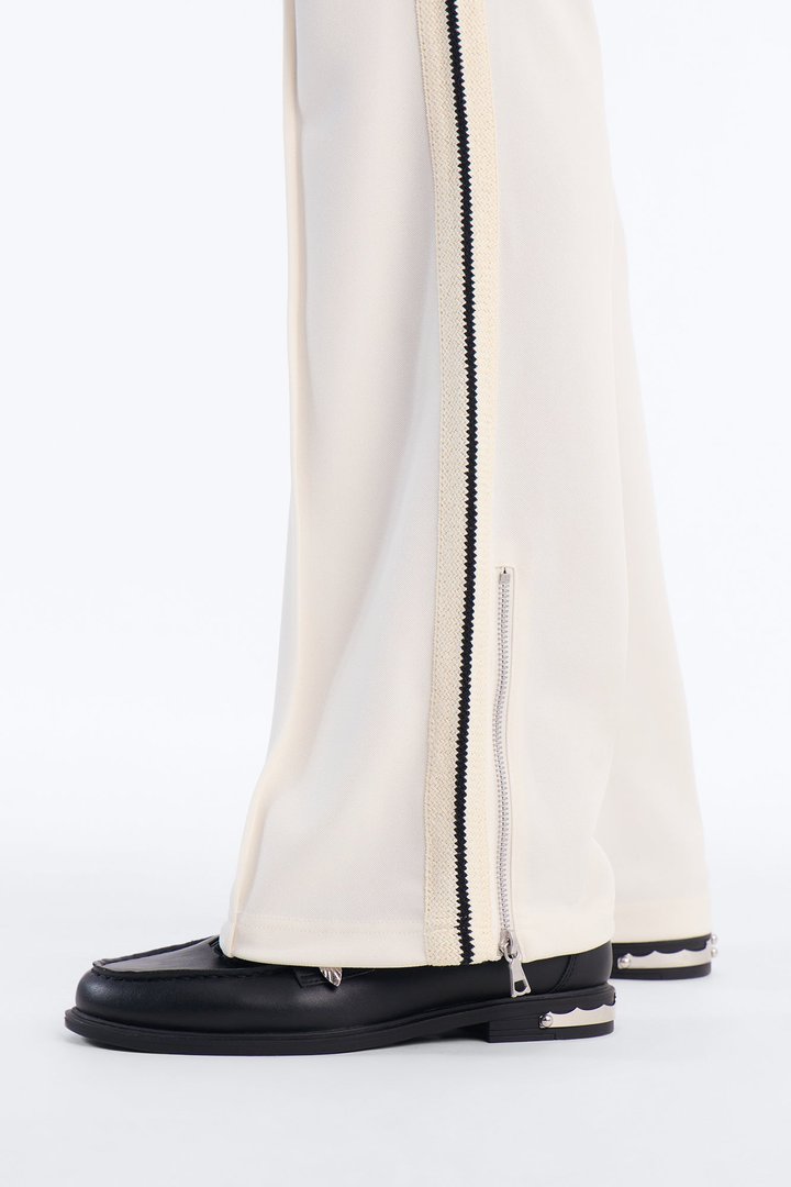 Dennis Slim Flare Track Pant - Cream