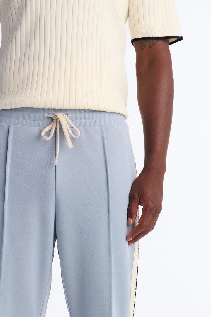 Dennis Slim Flare Track Pant - Light Blue