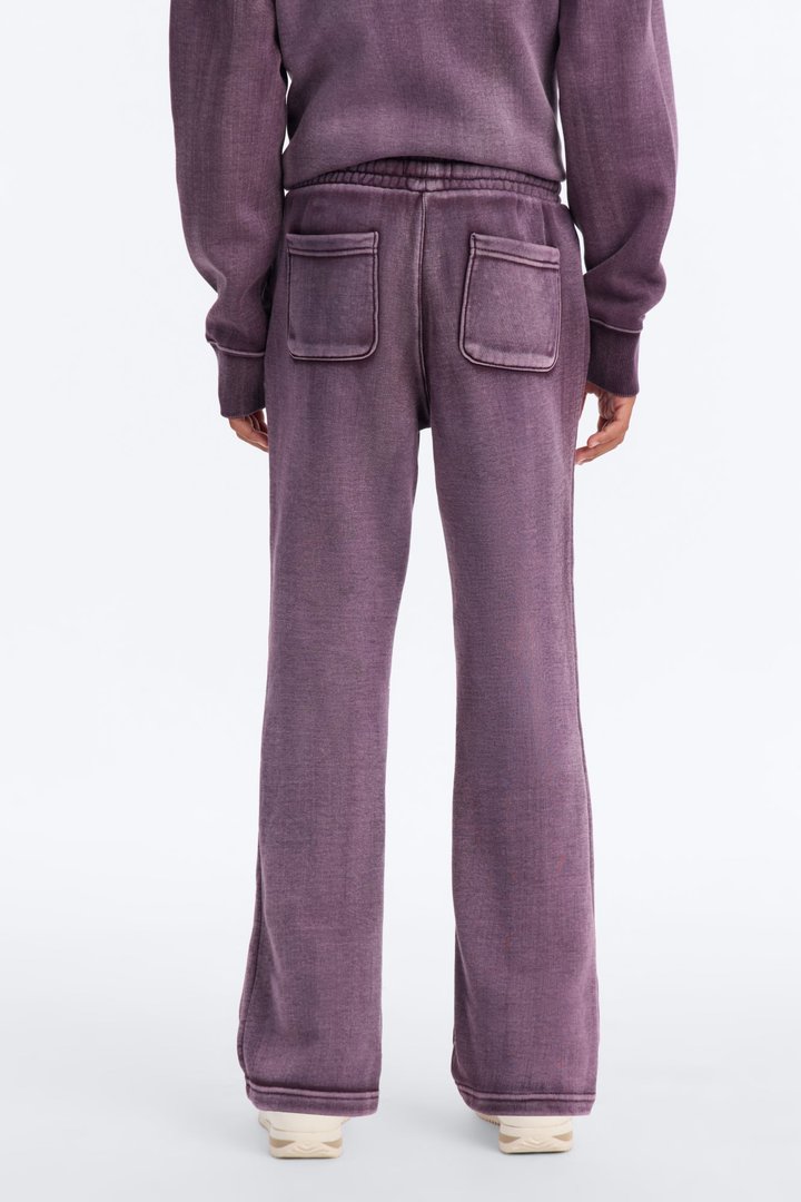 Mini Acid Wash Heavyweight Slim Flare Sweatpants - Purple