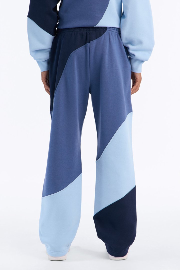 Mini Neapolitan Paneled Straight Sweatpants - Blue