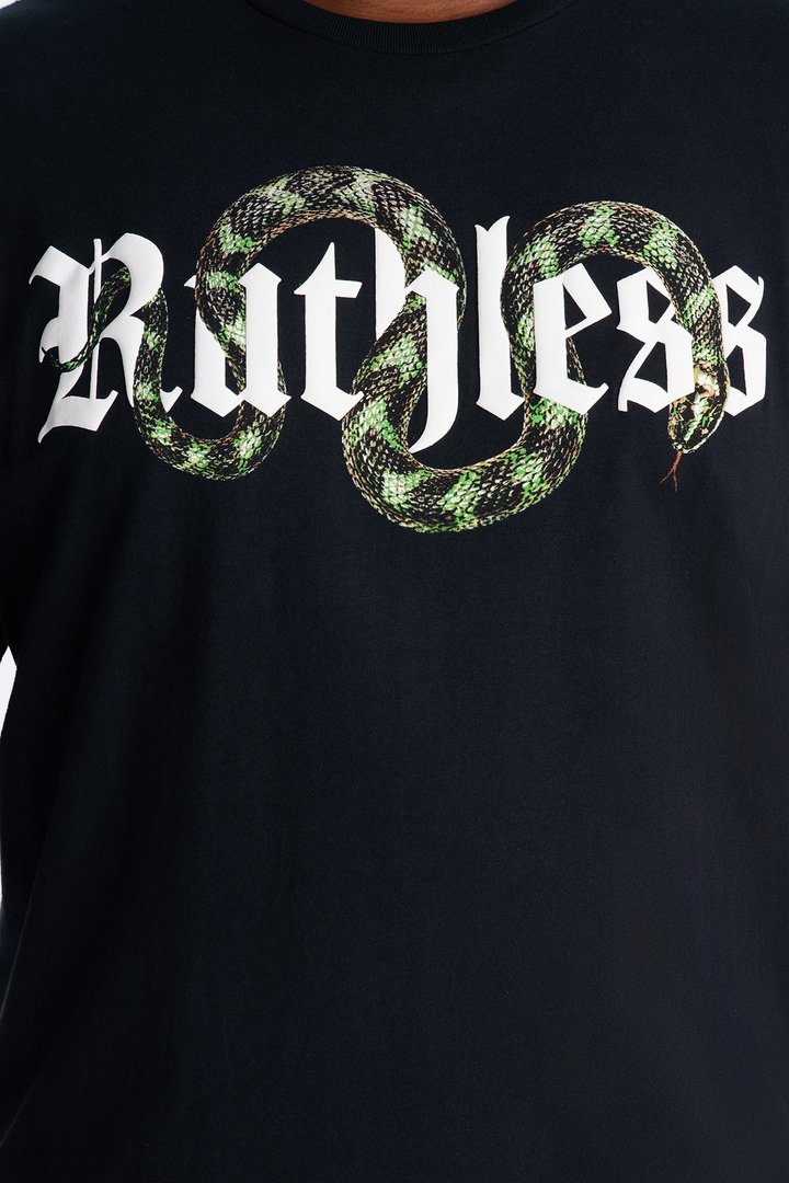 Ruthless Snake Oversized Short Sleeve Tee - Black