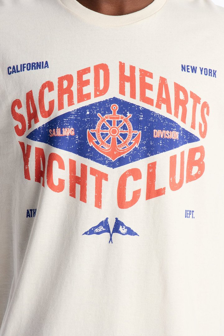 Sacred Hearts Yacht Club Oversized Short Sleeve Tee - Natural