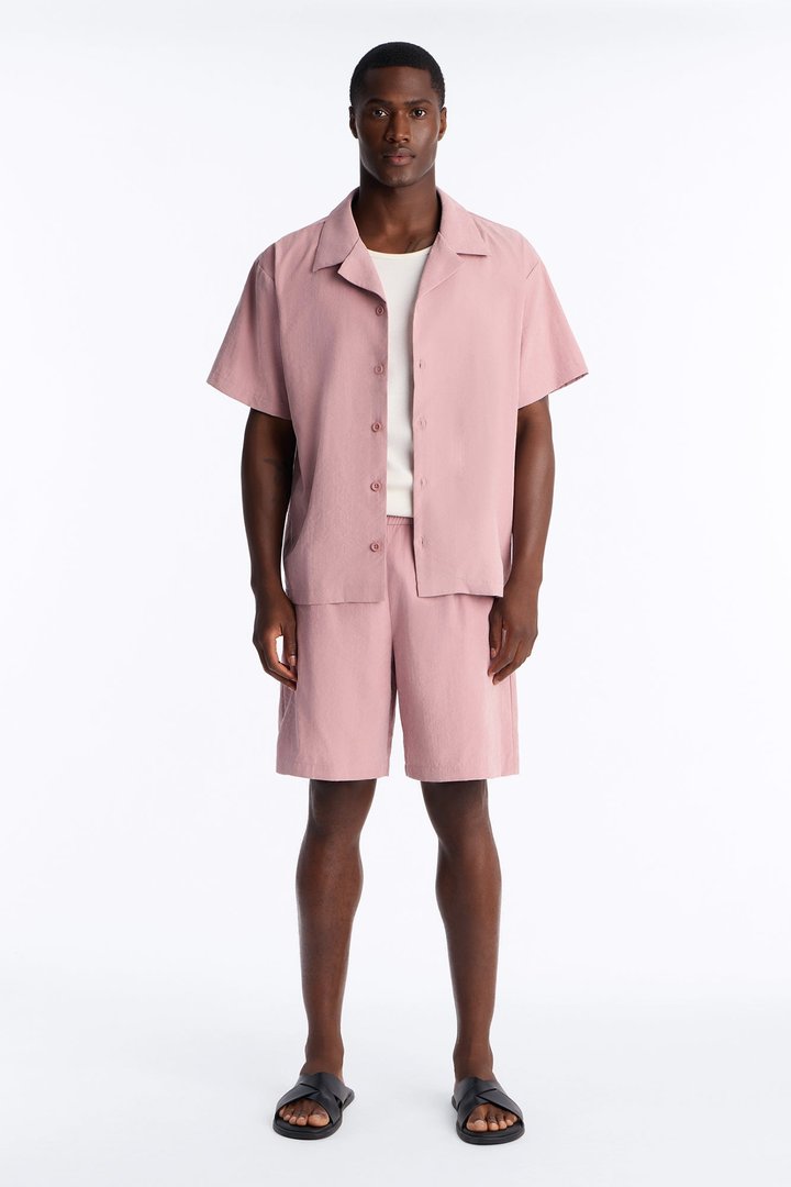 Neo Faux Suede Relaxed Trouser Short - Mauve
