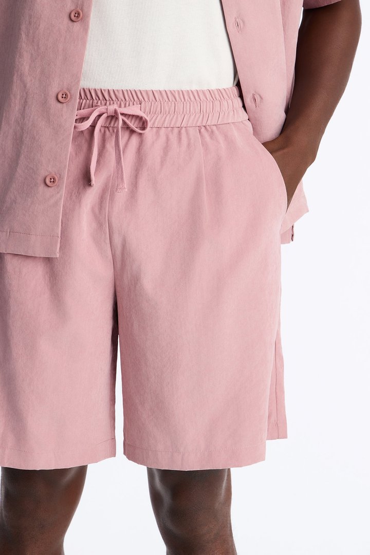 Neo Faux Suede Relaxed Trouser Short - Mauve