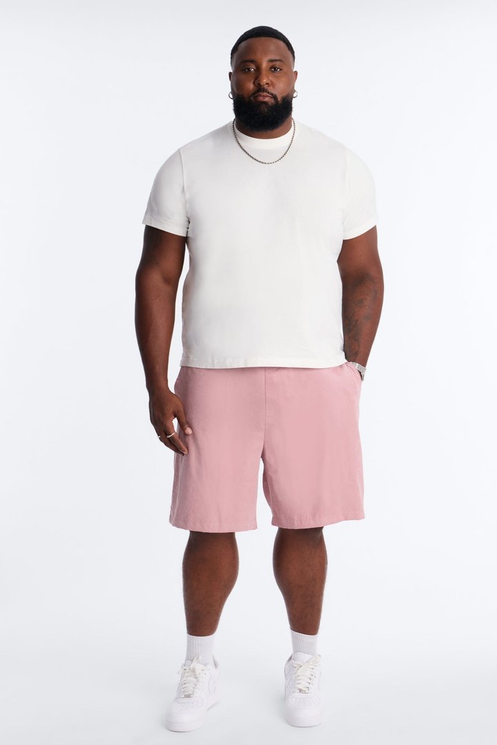 Neo Faux Suede Relaxed Trouser Short - Mauve