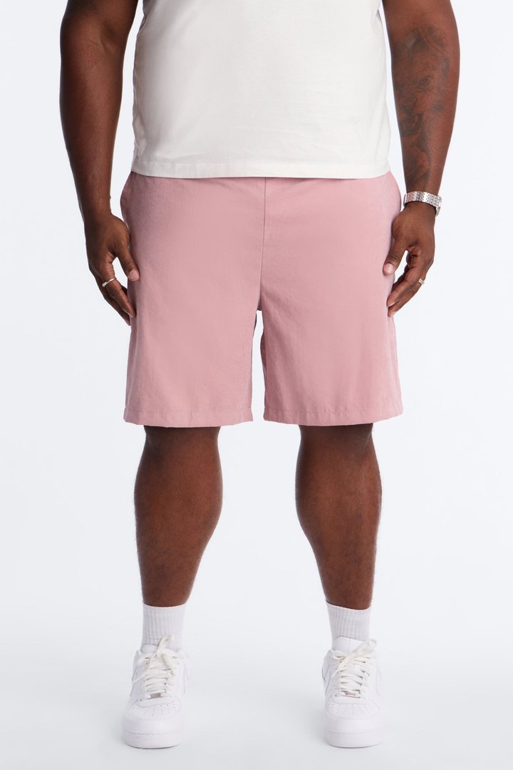 Neo Faux Suede Relaxed Trouser Short - Mauve