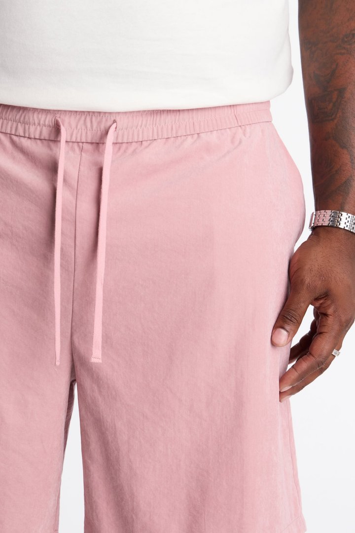 Neo Faux Suede Relaxed Trouser Short - Mauve