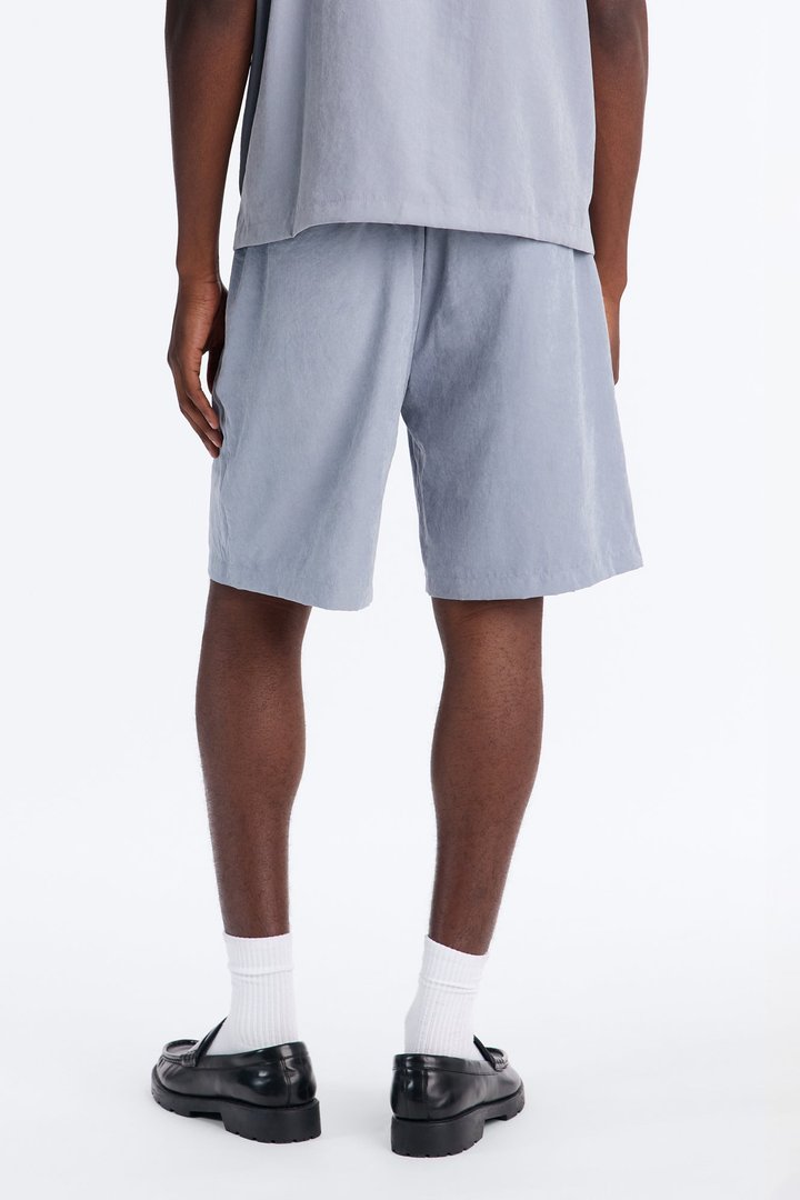 Neo Faux Suede Relaxed Trouser Short - Slate Blue
