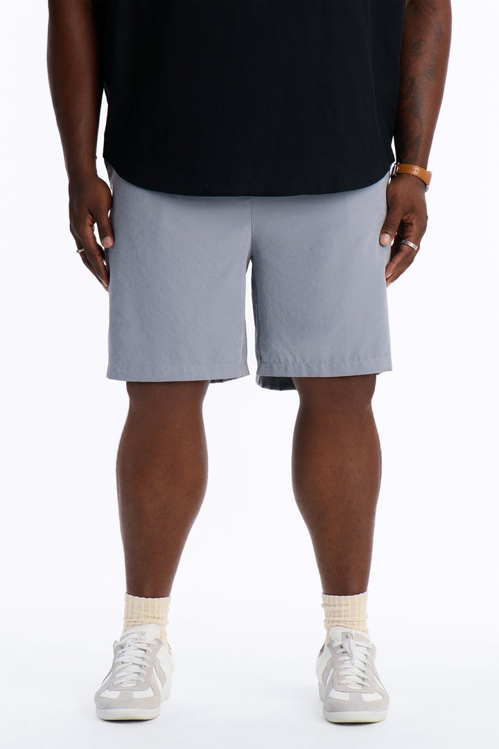 Neo Faux Suede Relaxed Trouser Short - Slate Blue