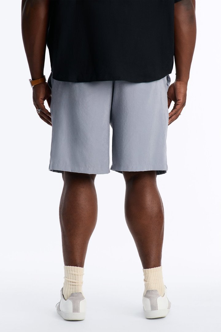 Neo Faux Suede Relaxed Trouser Short - Slate Blue