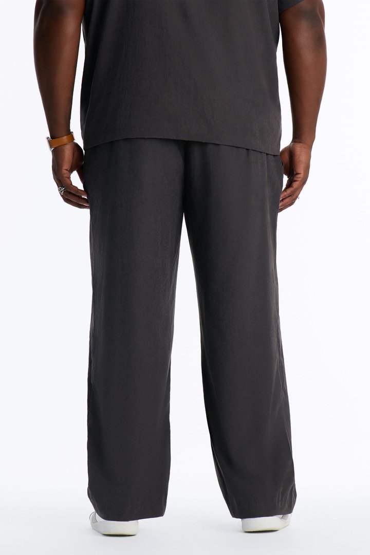 Neo Faux Suede Straight Leg Trouser - Black