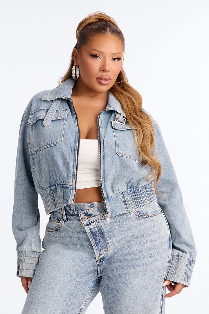 Manon Denim Bomber Jacket - Light Wash