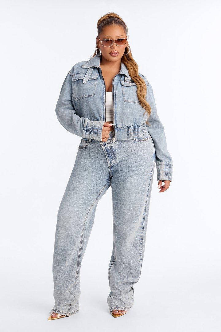 Manon Denim Bomber Jacket - Light Wash
