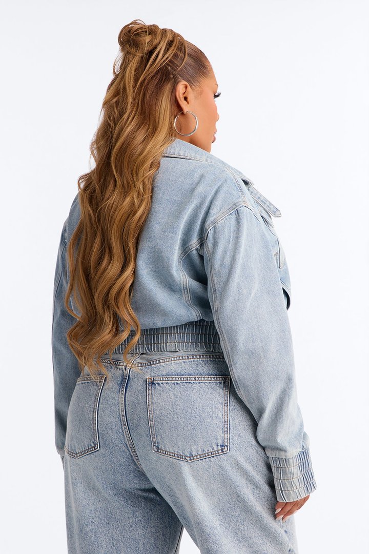 Manon Denim Bomber Jacket - Light Wash