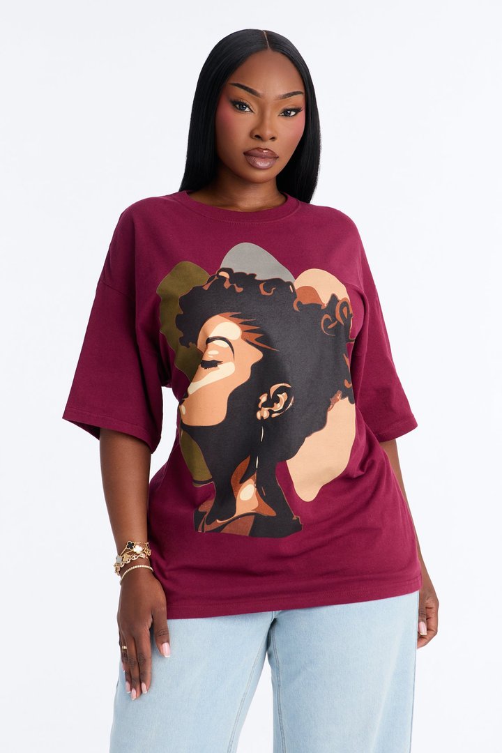 Beautiful Woman Tee - Burgundy