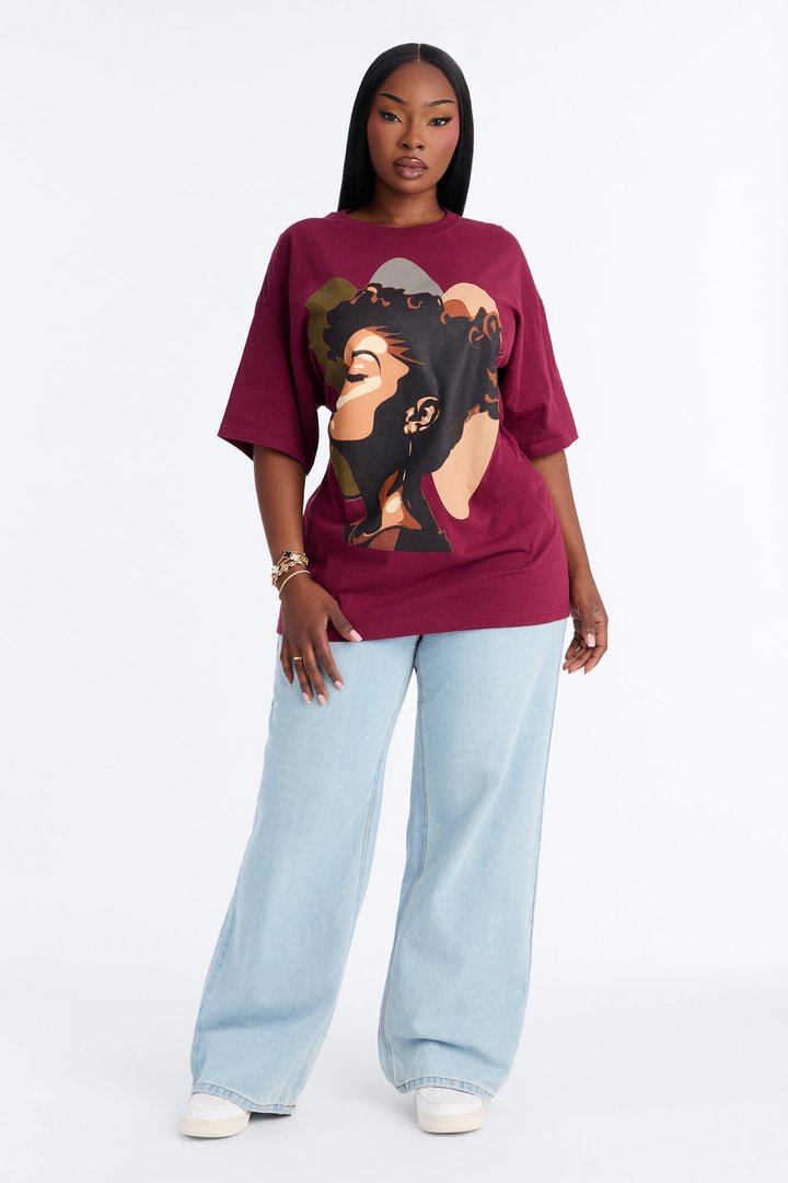 Beautiful Woman Tee - Burgundy