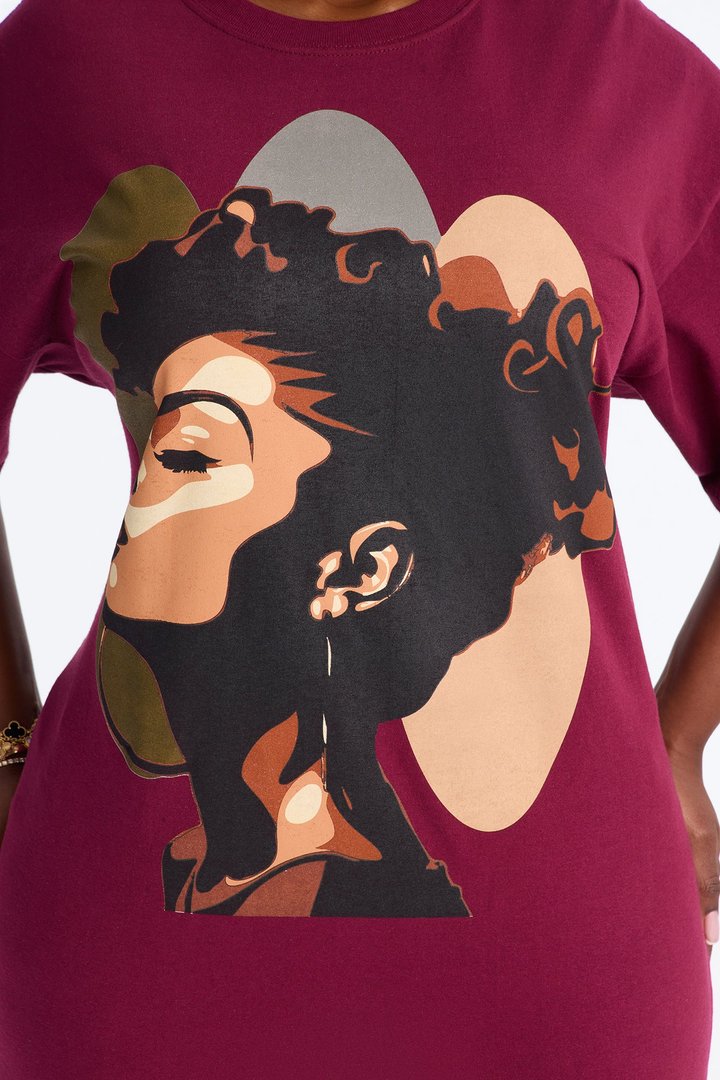 Beautiful Woman Tee - Burgundy