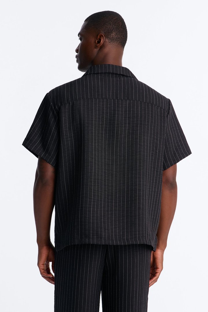 Off Stitch Relaxed Cuban Collar Shirt - Black/combo
