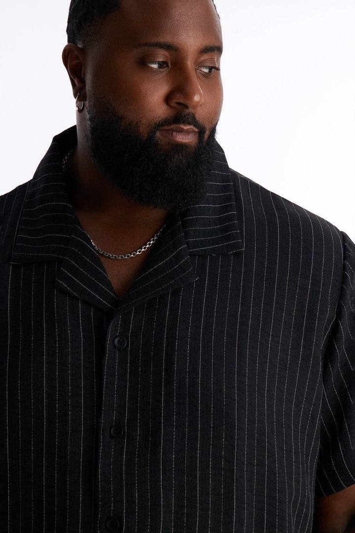 Off Stitch Relaxed Cuban Collar Shirt - Black/combo