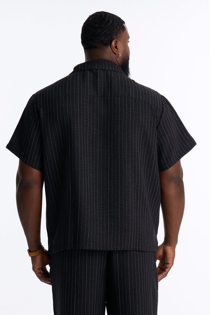 Off Stitch Relaxed Cuban Collar Shirt - Black/combo