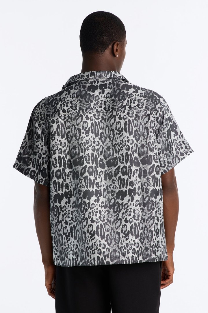 Night Prowl Relaxed Cuban Collar Shirt - Grey/combo