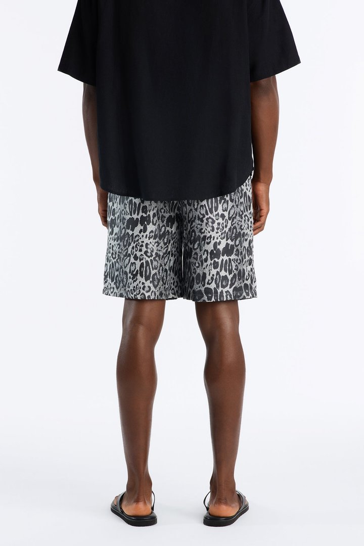 Onyx Leopard Relaxed Short - Grey/combo