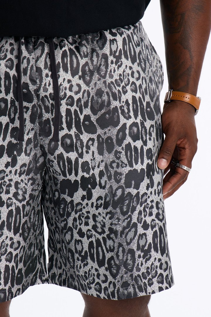 Onyx Leopard Relaxed Short - Grey/combo