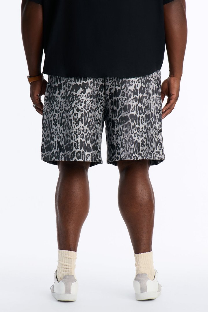 Onyx Leopard Relaxed Short - Grey/combo