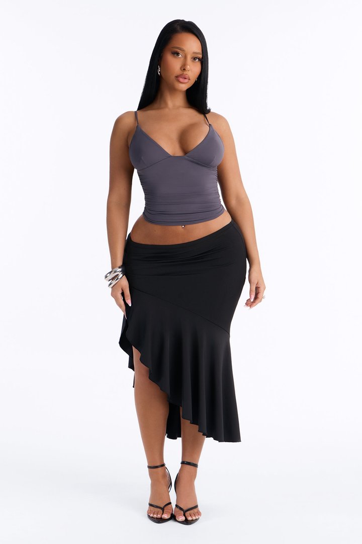 Second Skin Deep U Neck Cami - Charcoal