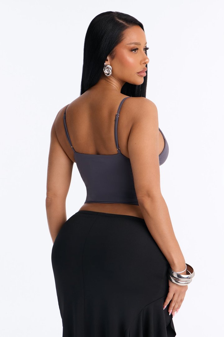 Second Skin Deep U Neck Cami - Charcoal