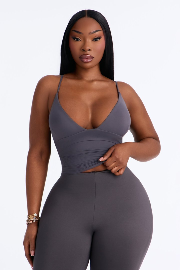 Second Skin Deep U Neck Cami - Charcoal