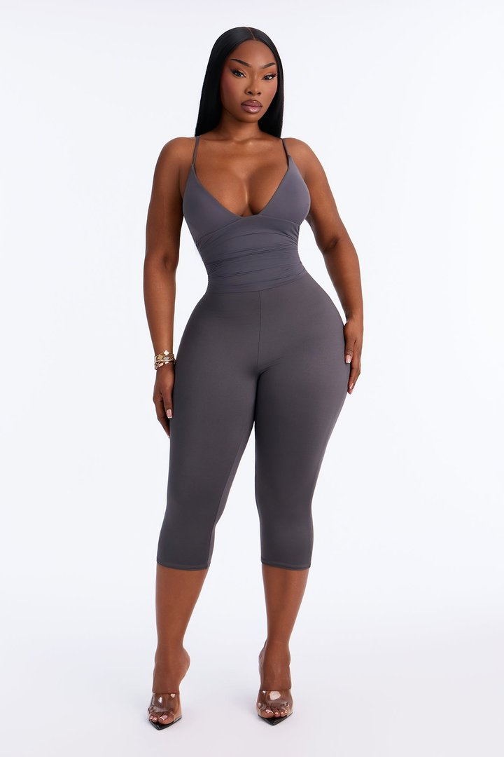 Second Skin Deep U Neck Cami - Charcoal
