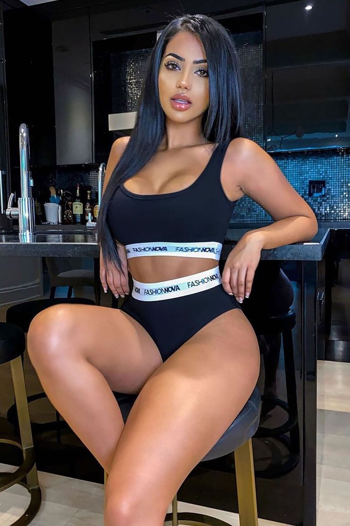 Fashion Nova Bralette And Panty Set - Black/White