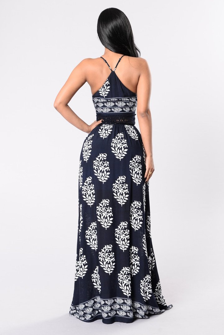 Holy Slit Dress - Navy