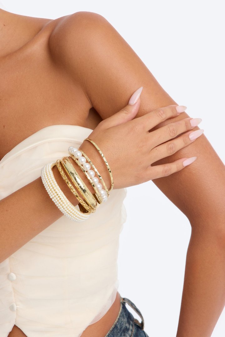 Just A Girl 7 Piece Bracelet Set - Gold/combo