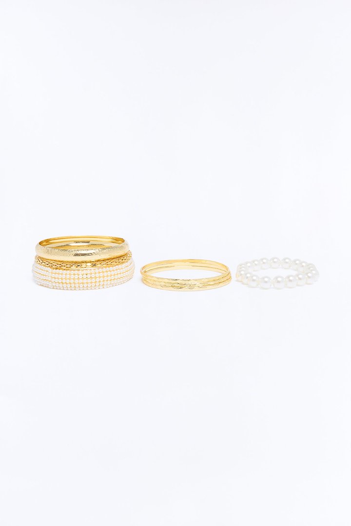 Just A Girl 7 Piece Bracelet Set - Gold/combo