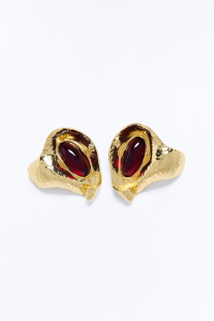 Kind Soul Jeweled Drop Earrings - Burgundy/combo