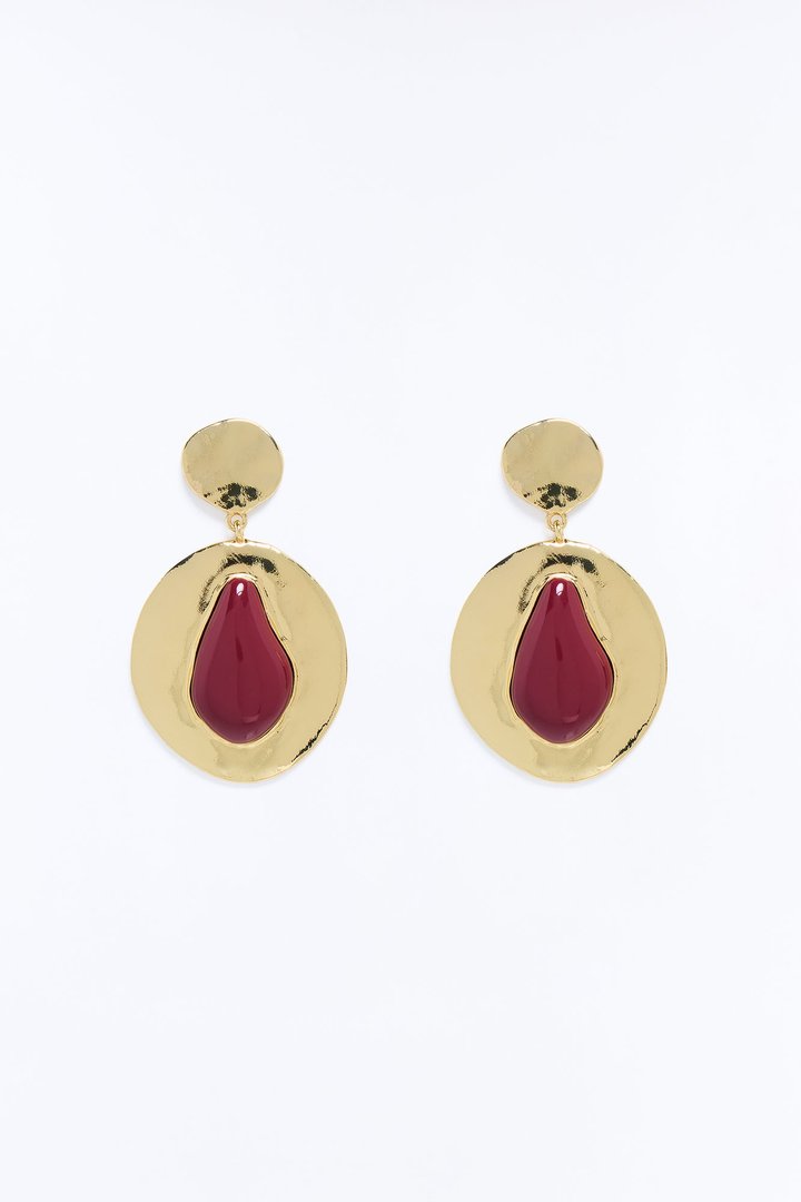 Alora Drop Earrings - Burgundy/combo